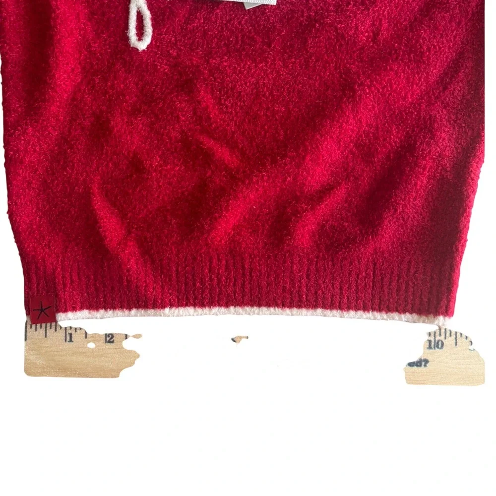 Barefoot Dreams Kids Christmas Pullover Holly Red CozyChic Sweater 2T/3T NEW